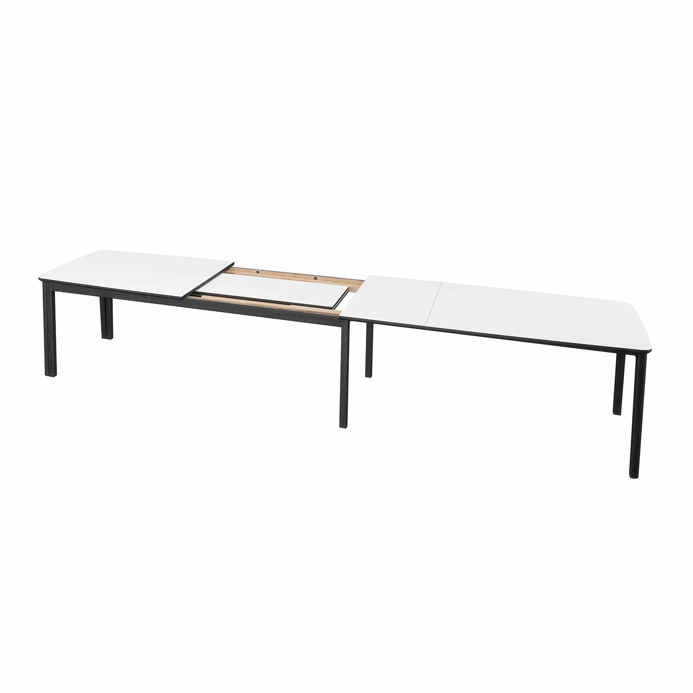 SM 108 spisebord fra Skovby i sort lakeret eg med hvid HPL laminat 