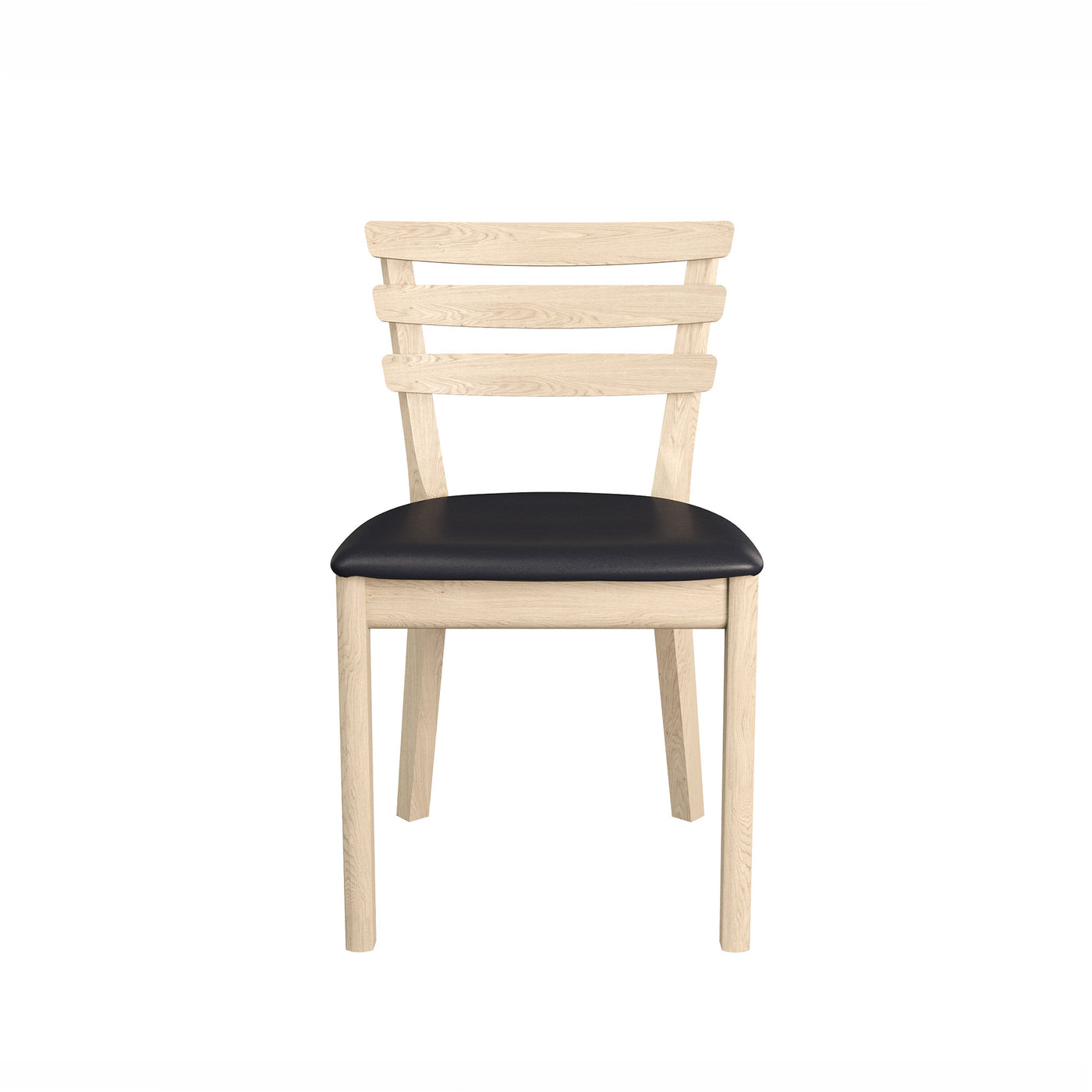 SM 46 spisebordsstol i hvidolieret eg med sort CC læder fra Skovby