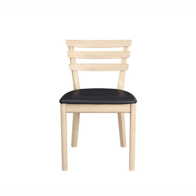 SM 46 spisebordsstol i hvidolieret eg med sort CC læder fra Skovby