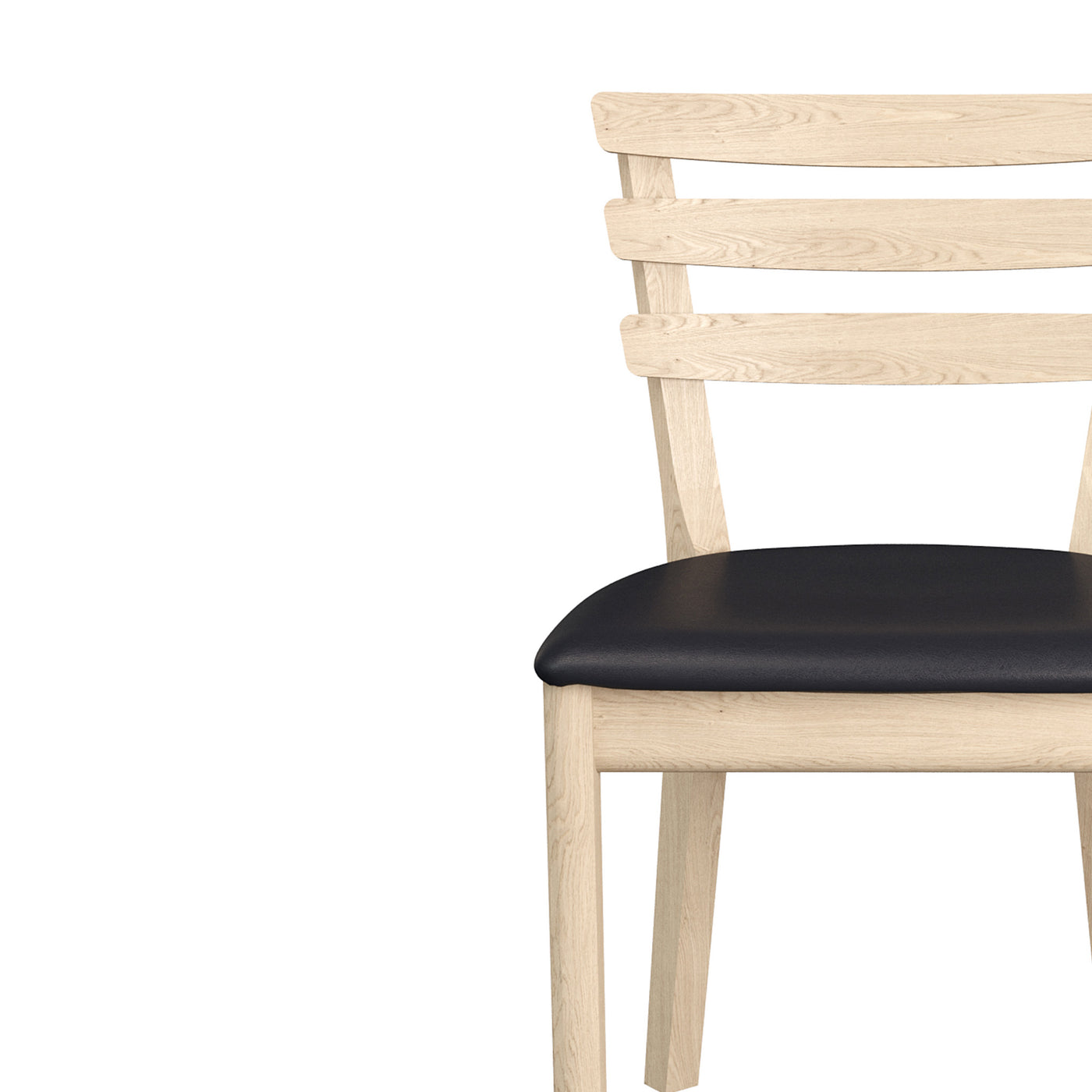 SM 46 spisebordsstol i hvidolieret eg med sort CC læder fra Skovby