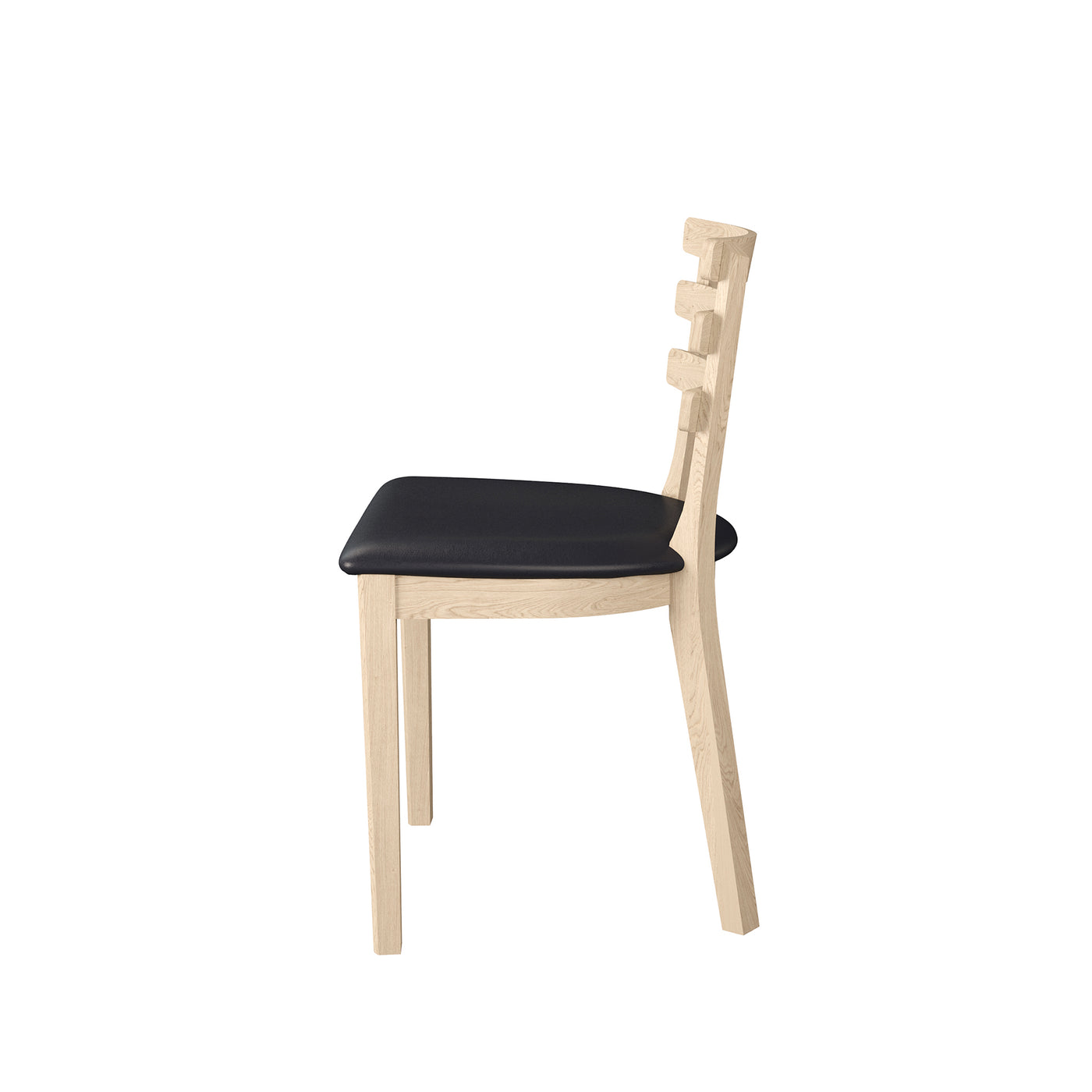 SM 46 spisebordsstol i hvidolieret eg med sort CC læder fra Skovby