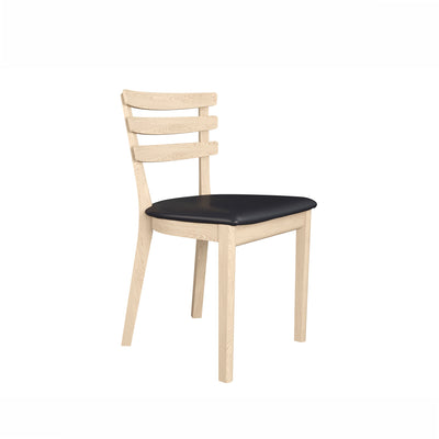 SM 46 spisebordsstol i hvidolieret eg med sort CC læder fra Skovby