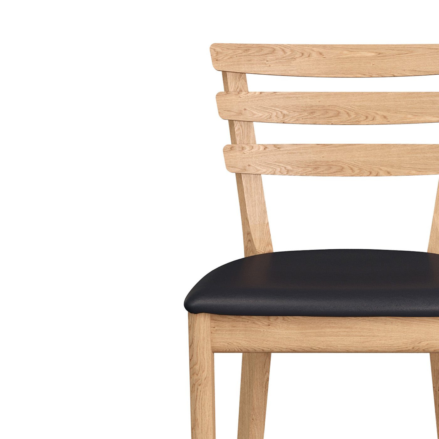 SM 46 spisebordsstol i naturolieret eg med sort CC læder fra Skovby