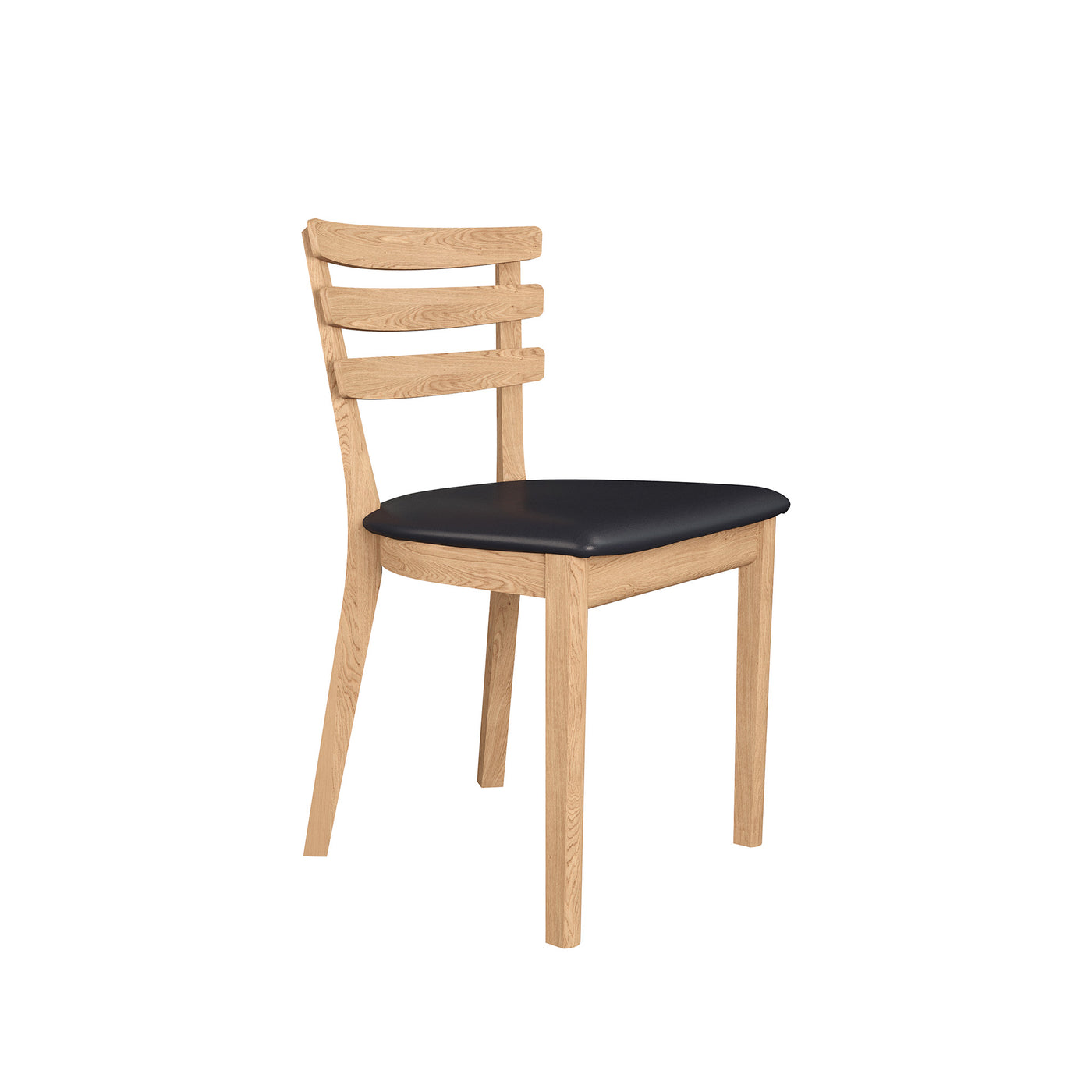 SM 46 spisebordsstol i naturolieret eg med sort CC læder fra Skovby