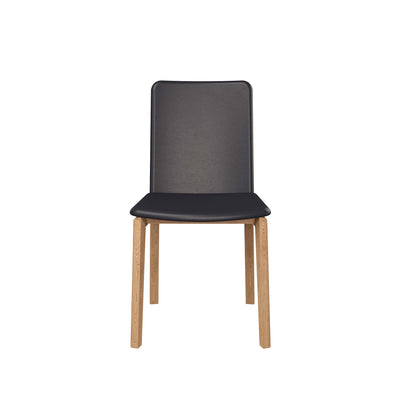 SM 47 spisebordsstol i naturolieret eg med sort CC læder fra Skovby