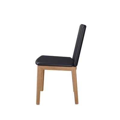 SM 47 spisebordsstol i naturolieret eg med sort CC læder fra Skovby