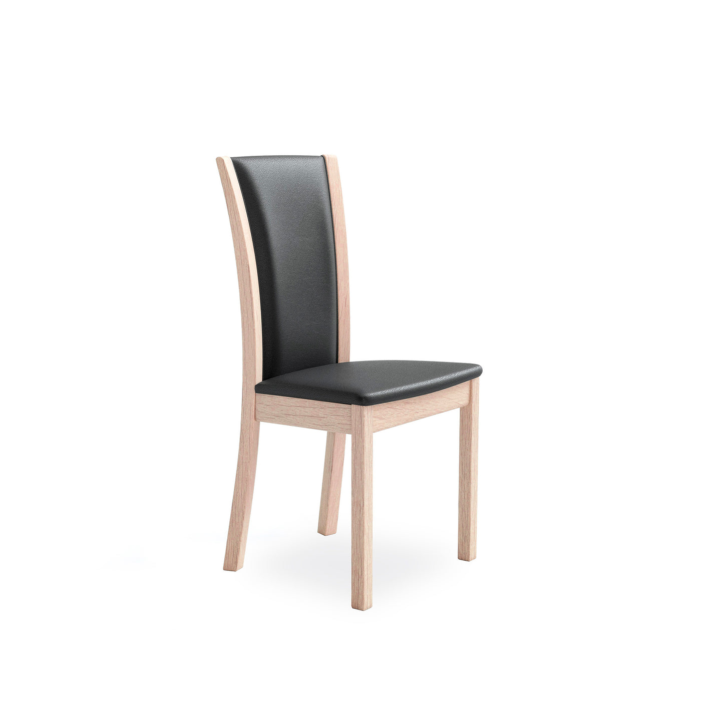 SM64 spisebordsstol i hvidolieret eg med sort CC læder fra Skovby