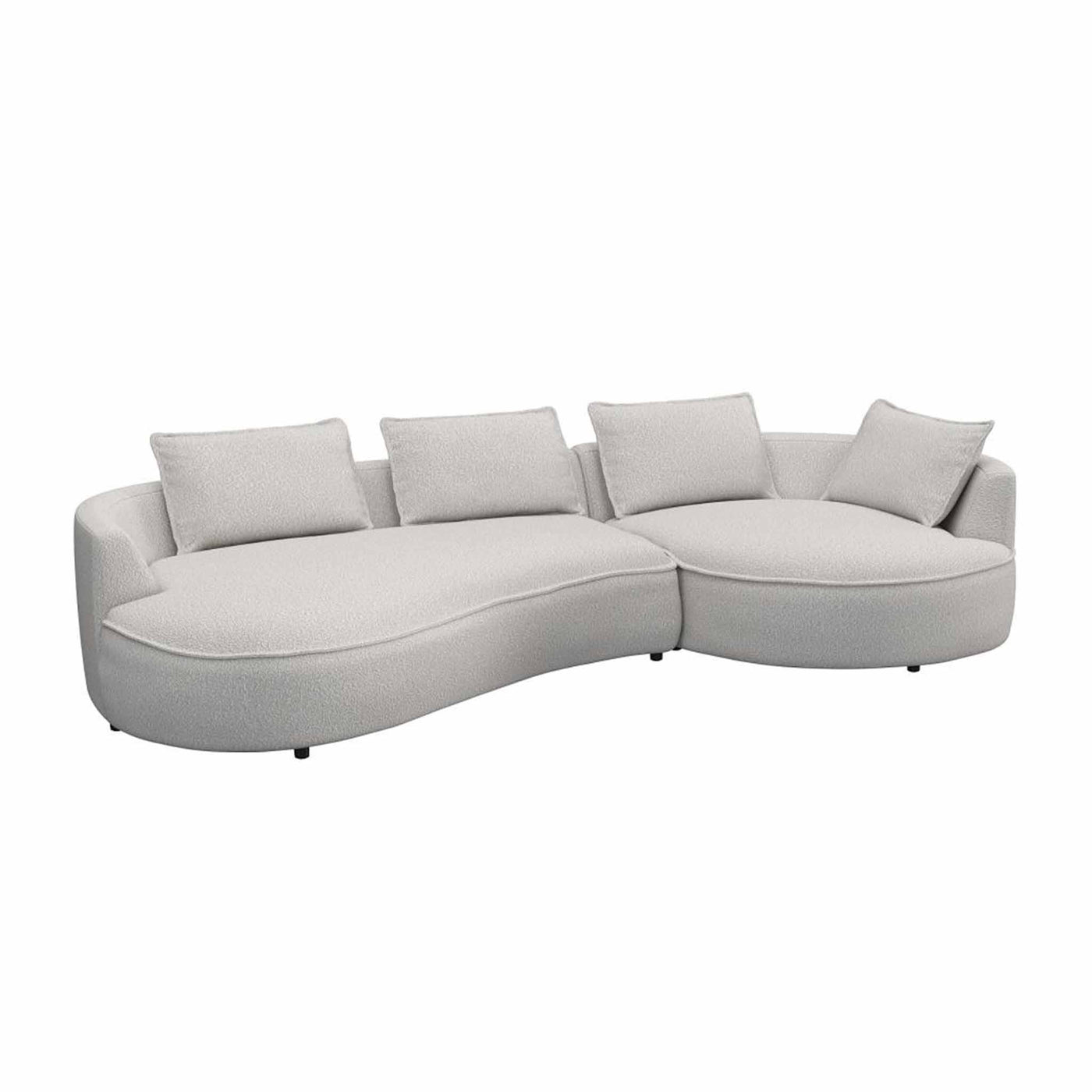 Samone XL Chaiselongsofa fra Favn Living i Roma boucle stof i flot lys nuance