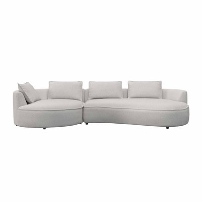 Samone XL Chaiselongsofa fra Favn Living i Roma boucle stof i flot lys nuance