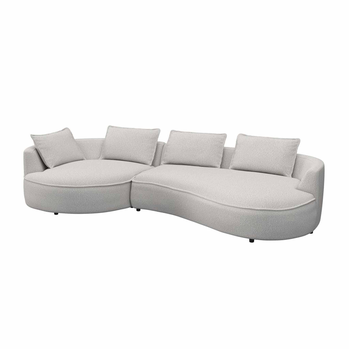 Samone XL Chaiselongsofa fra Favn Living i Roma boucle stof i flot lys nuance