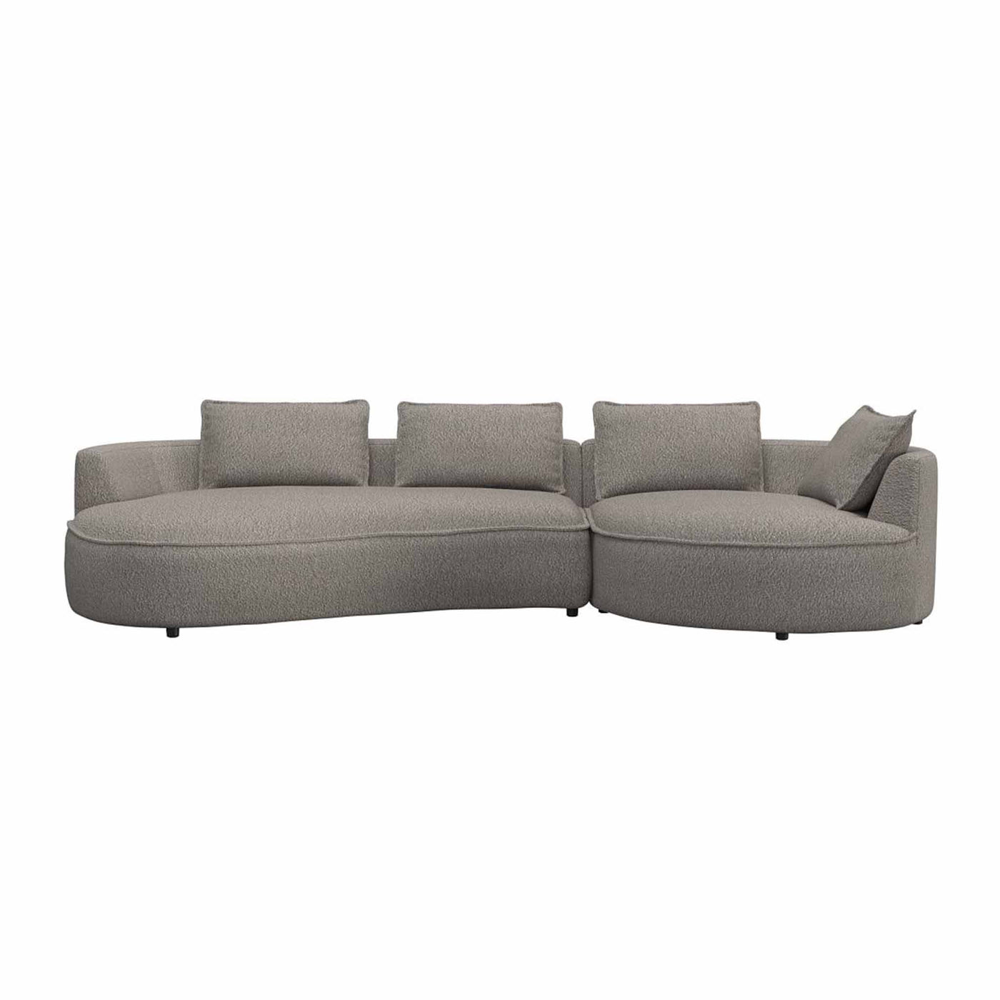 Samone XL chaiselongsofa fra Favn Living i Roma boucle stof i lys brunlig nuance