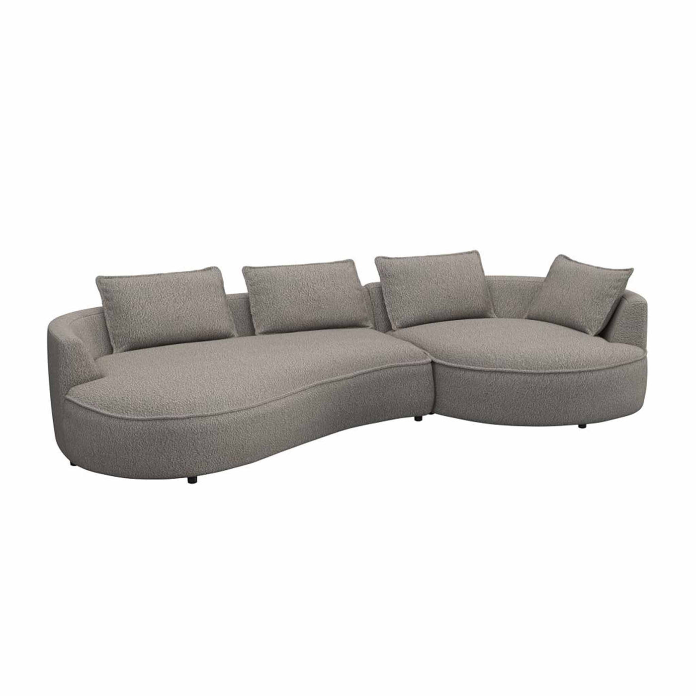 Samone XL chaiselongsofa fra Favn Living i Roma boucle stof i lys brunlig nuance