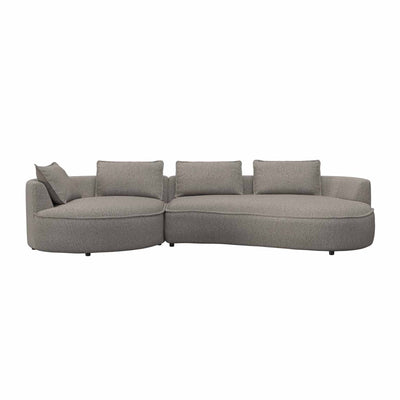 Samone XL chaiselongsofa fra Favn Living i Roma boucle stof i lys brunlig nuance