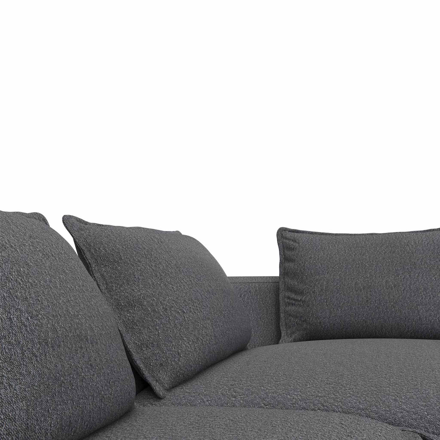 Samone XL chaiselongsofa fra Favn Living i mørkegrå boucle stof