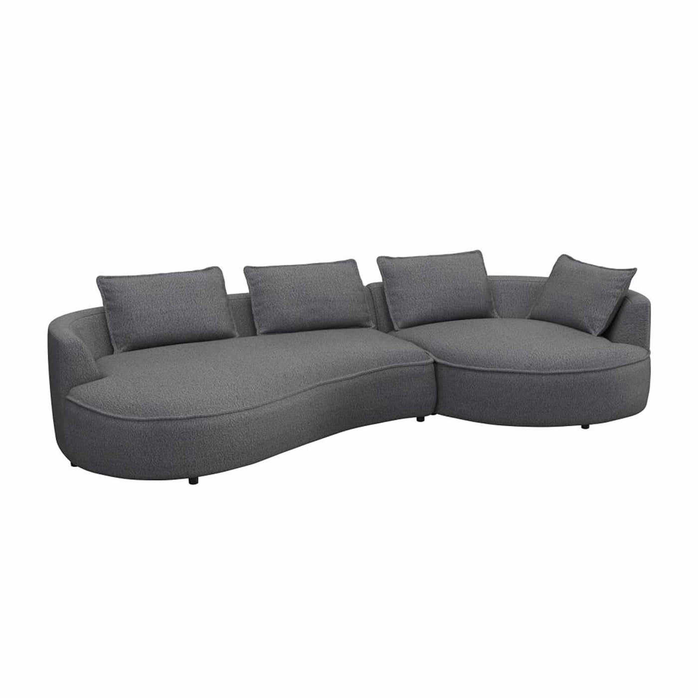 Samone XL chaiselongsofa fra Favn Living i mørkegrå boucle stof