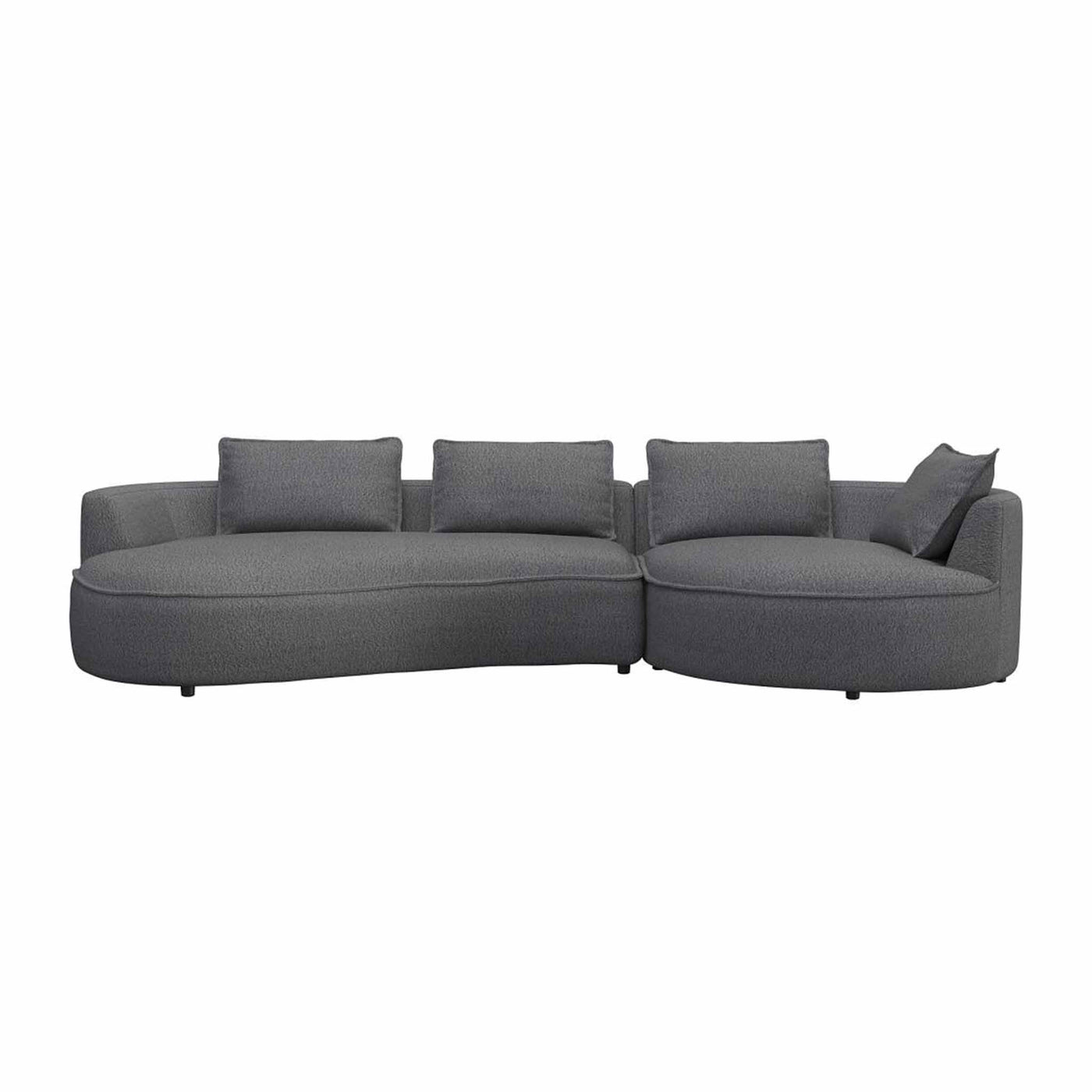 Samone XL chaiselongsofa fra Favn Living i mørkegrå boucle stof