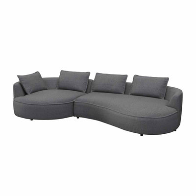 Samone XL chaiselongsofa fra Favn Living i mørkegrå boucle stof