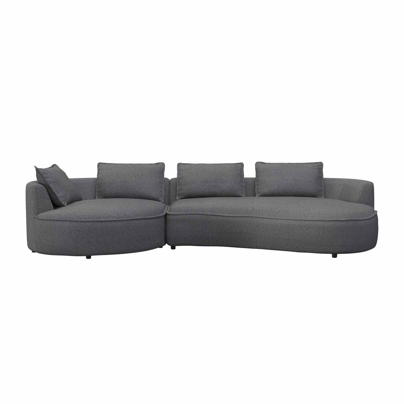 Samone XL chaiselongsofa fra Favn Living i mørkegrå boucle stof