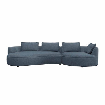 Samone XL Chaiselongsofa fra Favn Living i flot dyb blå nuance af delikat  bouclé stof