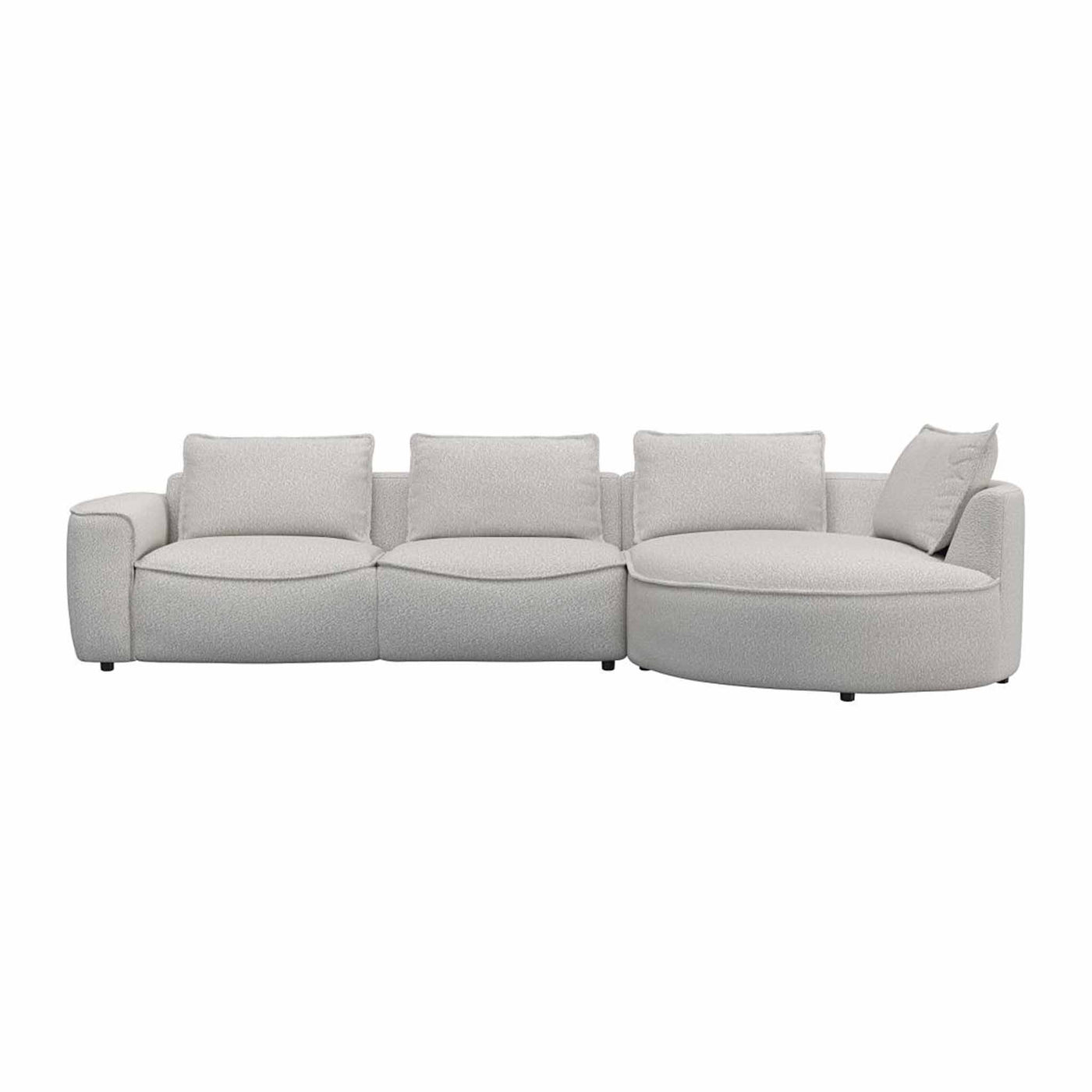 Samone chaiselong sofa fra FLEXLUX i off white bouclestof højrevendt.