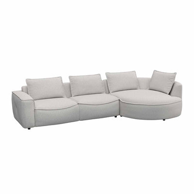 Samone chaiselong sofa fra FLEXLUX i off white bouclestof højrevendt.