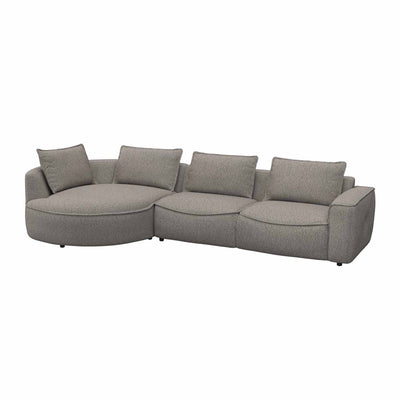 Samone chaiselong sofa fra FLEXLUX i latte bouclestof venstrevendt.