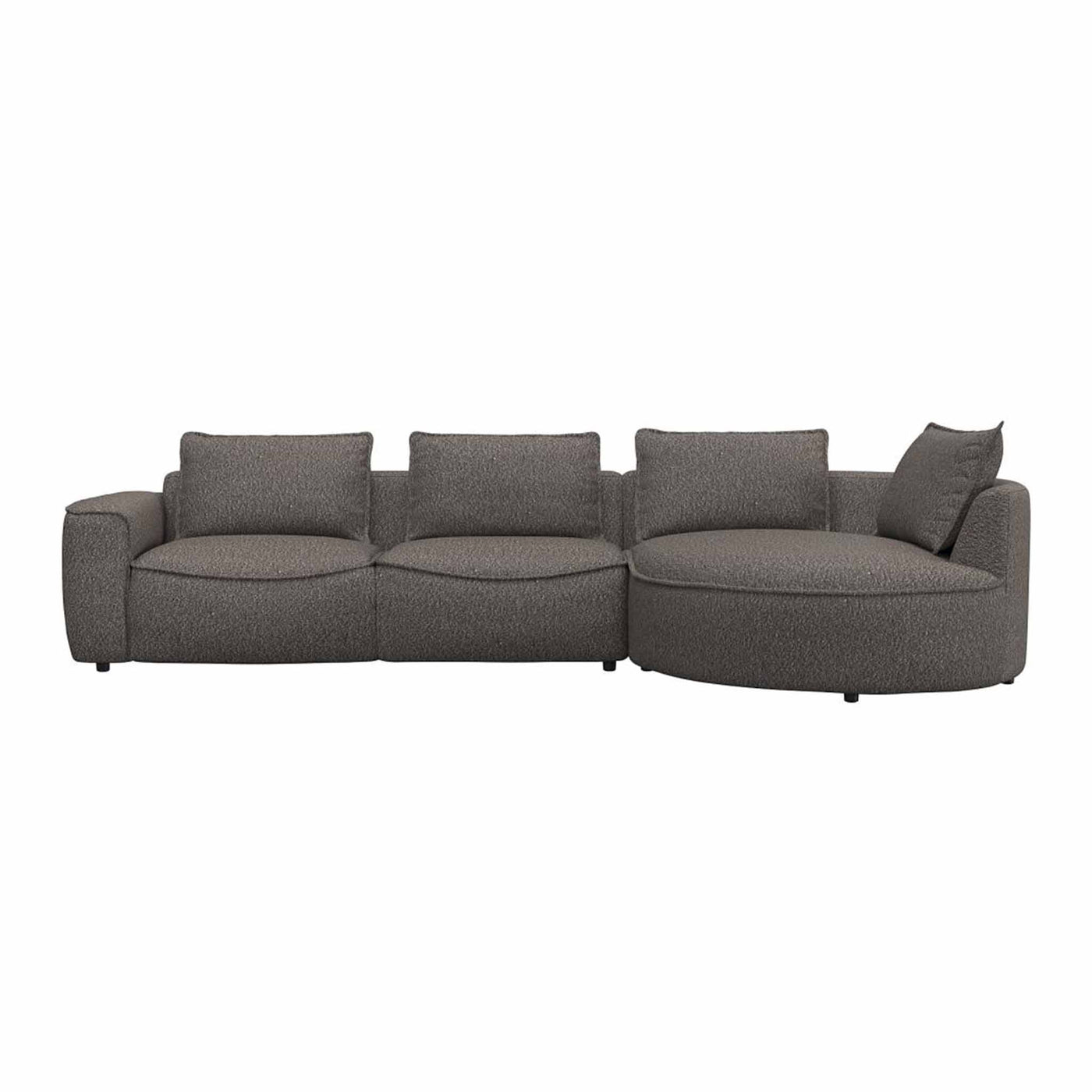 Samone chaiselong sofa fra FLEXLUX i nougat bouclestof højrevendt.