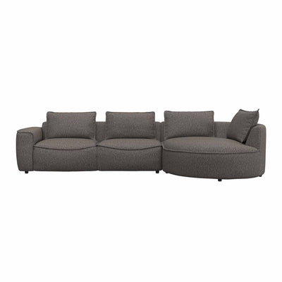 Samone chaiselong sofa fra FLEXLUX i nougat bouclestof højrevendt.