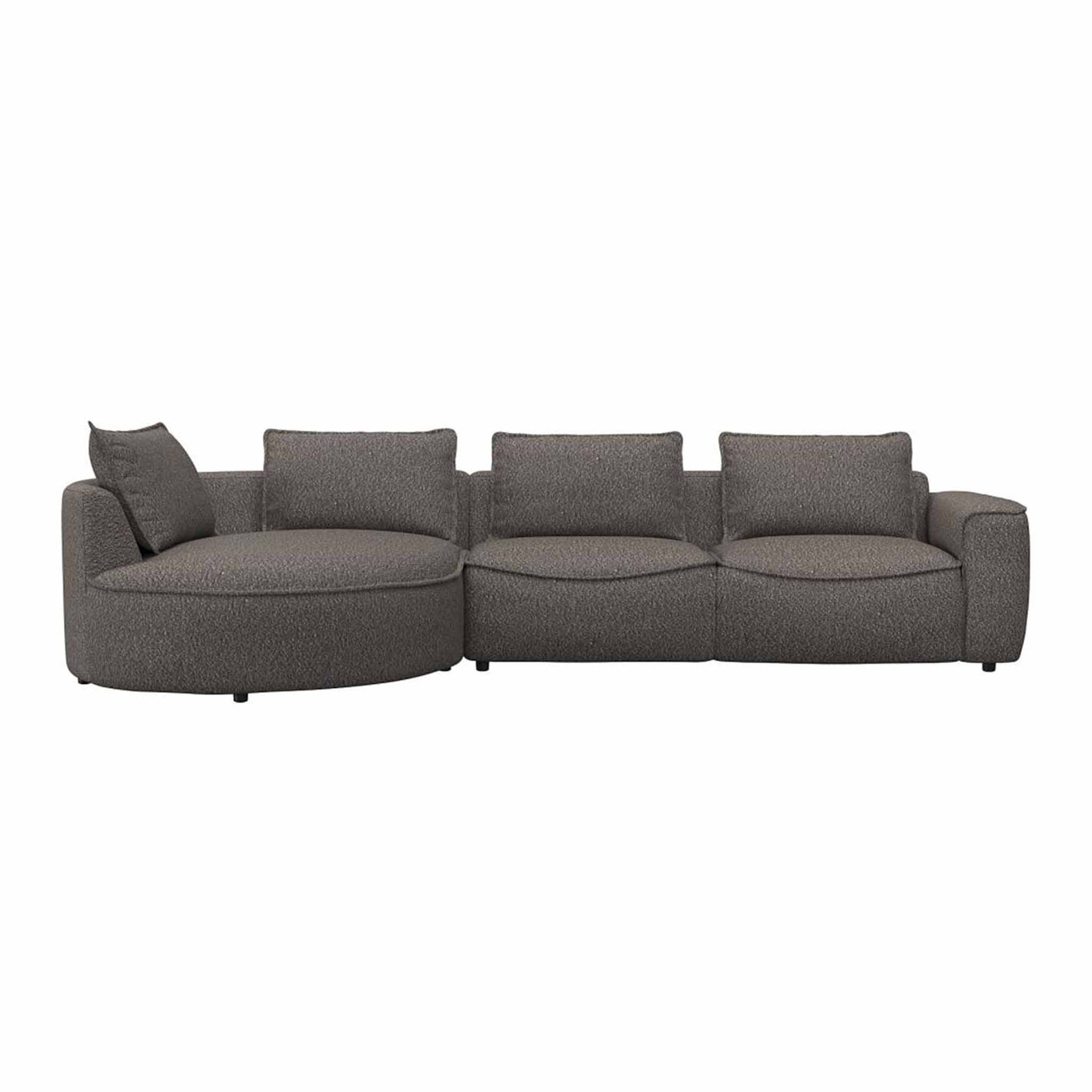 Samone chaiselong sofa fra FLEXLUX i nougat bouclestof venstrevendt.