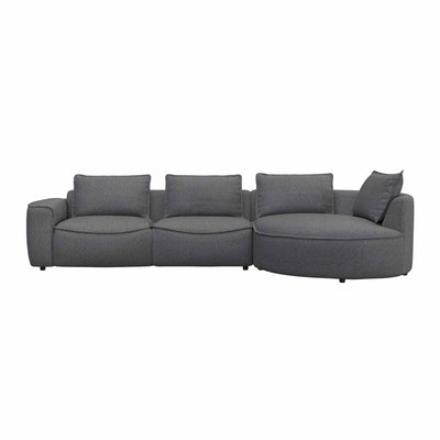 Samone chaiselong sofa fra FLEXLUX i grey bouclestof højrevendt.