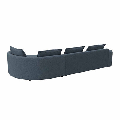 Samone chaiselong sofa fra FLEXLUX i steel blue bouclestof.