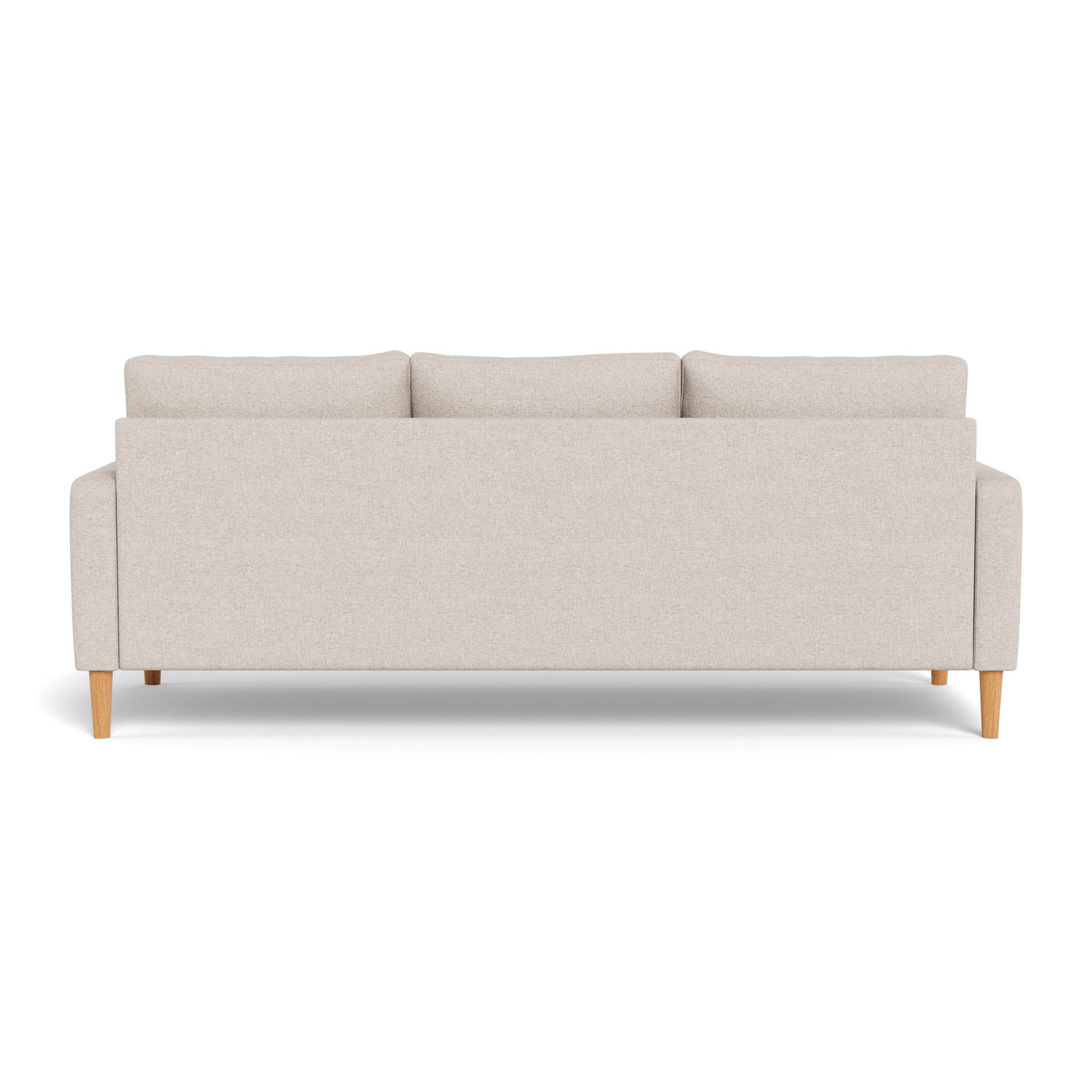 Vigsø sofasæt i Rate stof i farven 11 Beige og med naturolierede ben