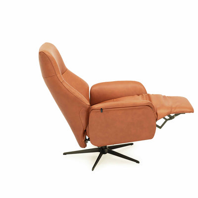 Anna lænestol med manuel recliner fra Skagen Studio i cognac farvet Anilux læder