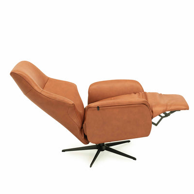 Anna lænestol med manuel recliner fra Skagen Studio i cognac farvet Anilux læder