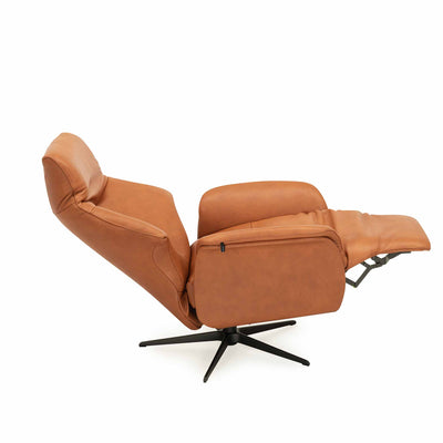 Anna lænestol med manuel recliner fra Skagen Studio i cognac farvet Anilux læder