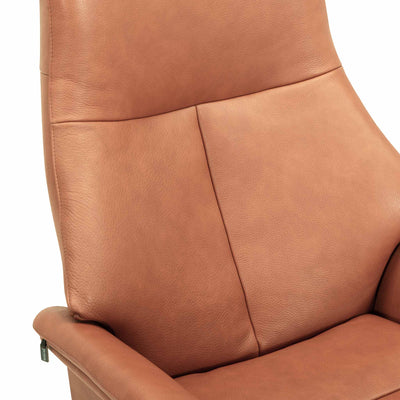 Anna lænestol med manuel recliner fra Skagen Studio i cognac farvet Anilux læder