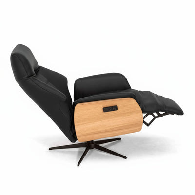 Anna lænestol med recliner fra Skagen Studio i sort anilux læder