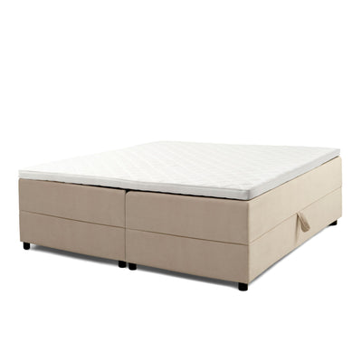 Space Dreams seng med opbevaring 180 x 200 cm. i Lisboa stof i farven Beige