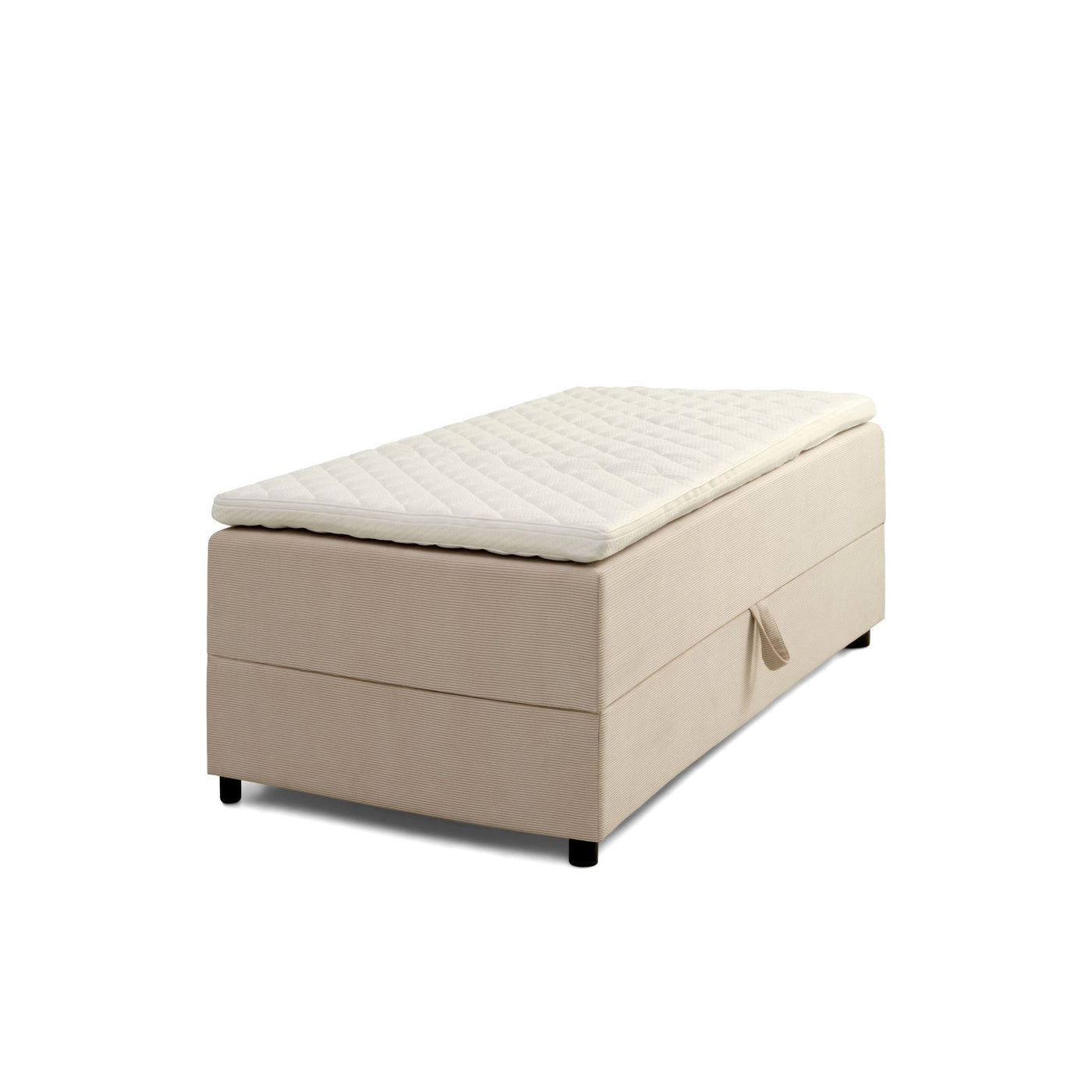 Space Dreams seng med opbevaring 80 x 200 cm. i Lisboa stof i farven Beige