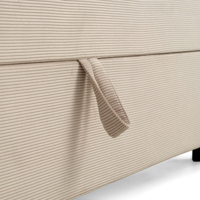 Space Dreams seng med opbevaring 80 x 200 cm. i Lisboa stof i farven Beige