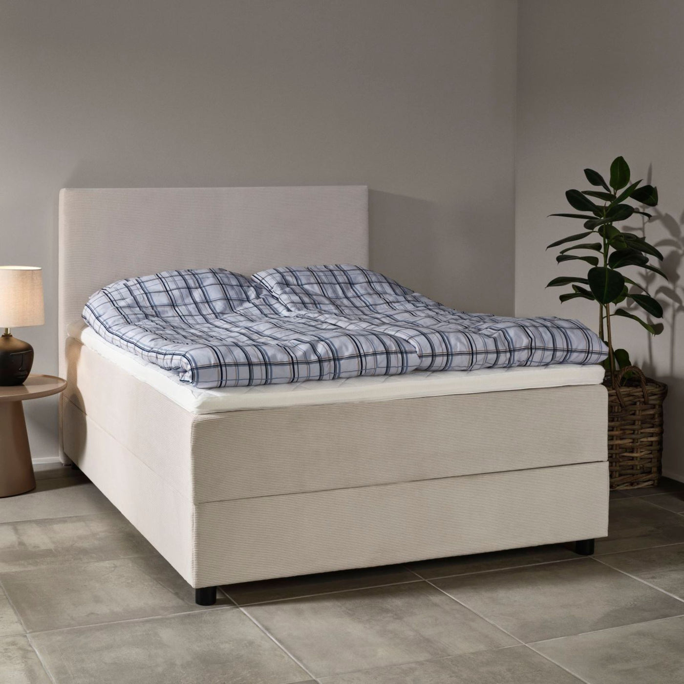 Space Dreams sengegavl 120 cm i beige Lisboa stof