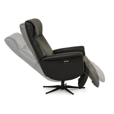 Tristan lænestol med recliner i sort læder / PVC fra Lexpo