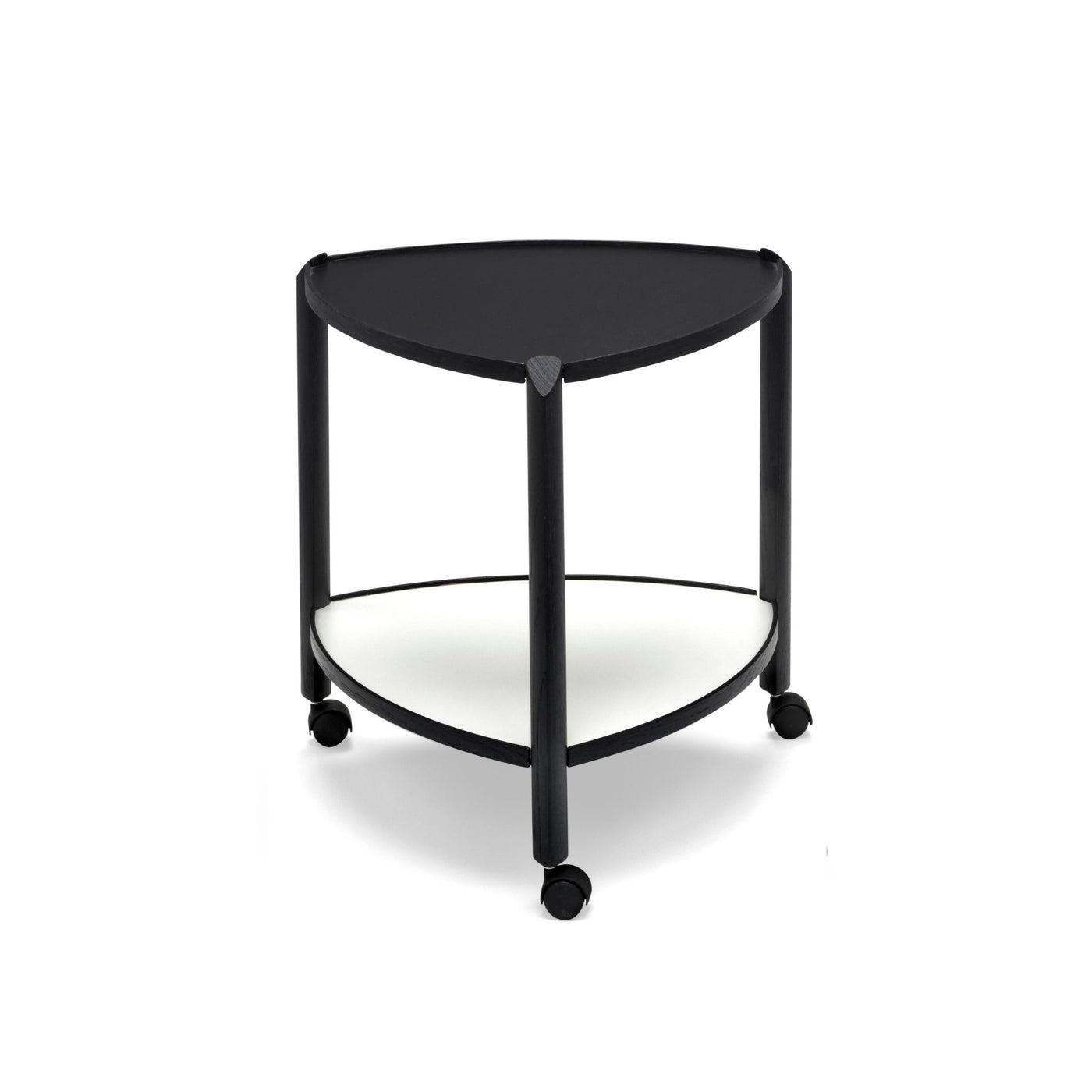 Visit rullebord fra Thomsen Furniture. Her er den vist i sortbejdset eg med melamin overflade på bakkerne.