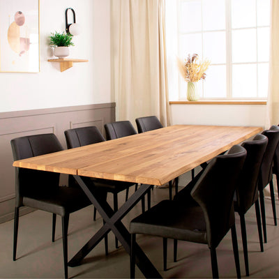 Wave naturolieret spisebordssæt fra House of Sander med 8 stk. Beach stole i antracit