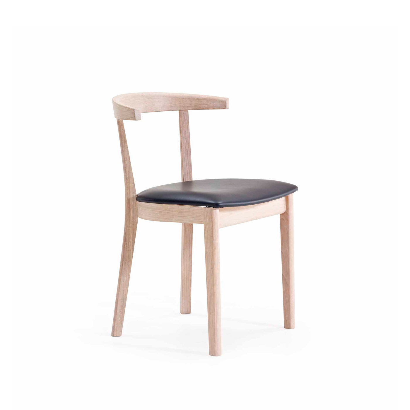 SM52 spisebordsstol i hvidolieret eg med sort CC læder fra Skovby