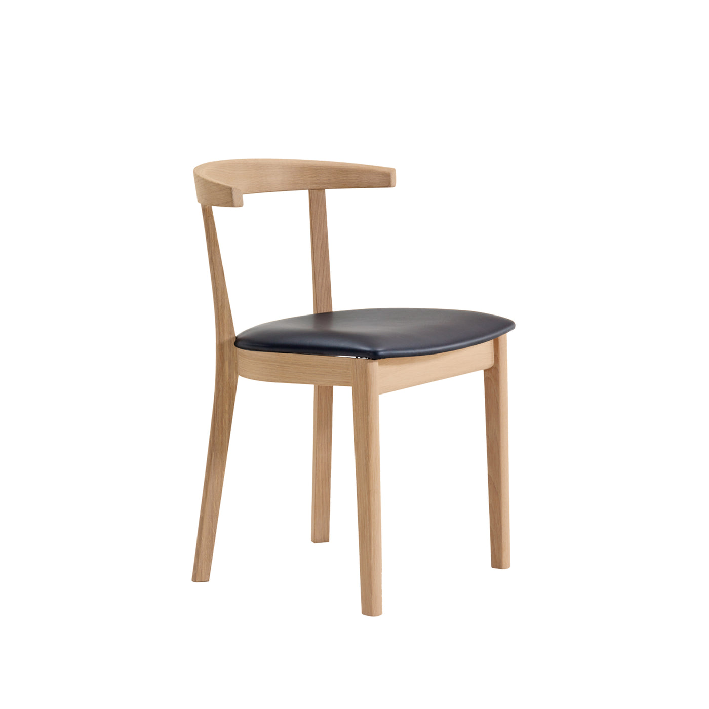 SM52 spisebordsstol i naturolieret eg med sort CC læder fra Skovby