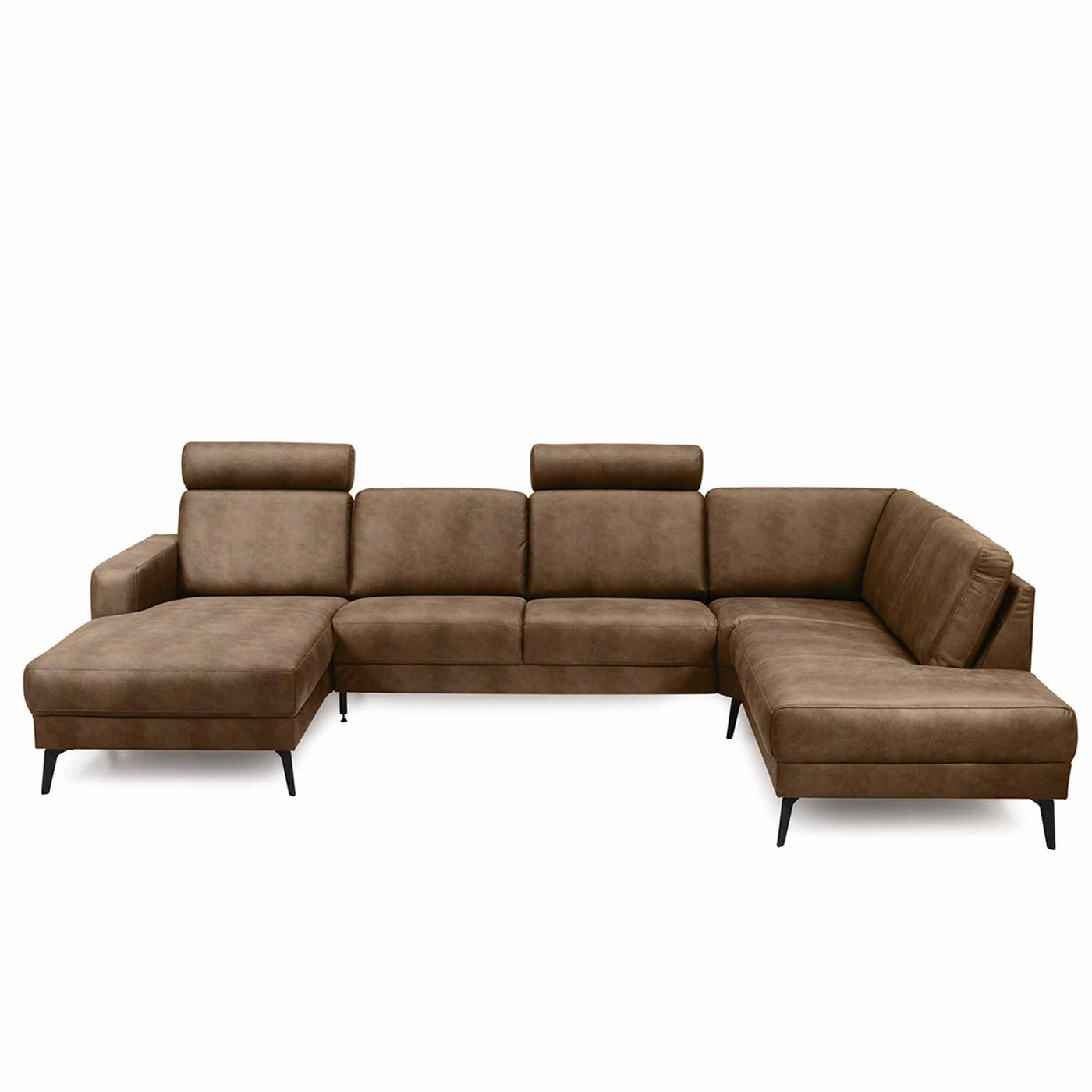City U-sofa fra Hjort Knudsen med Kentucky stof i farve 2593 Cognac. Her venstrevendt.