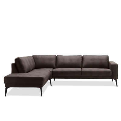 Living Room City sofa med open-end venstrevendt i brunt Kentucky stof