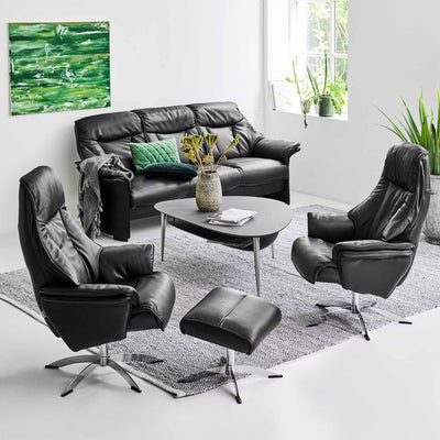 Barsø 3+2-personers sofa i sort læder fra Hjort Knudsen