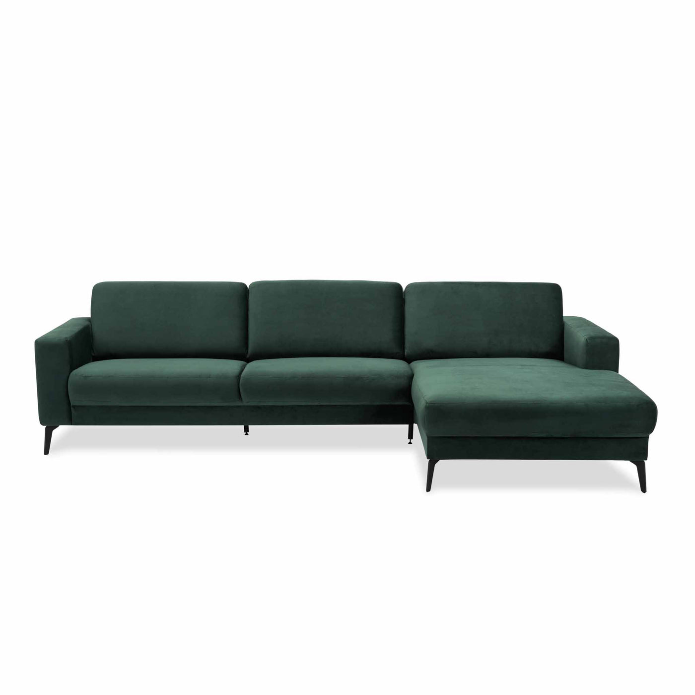 City sofa med chaiselong i grøn stof velour Hjort Knudsen